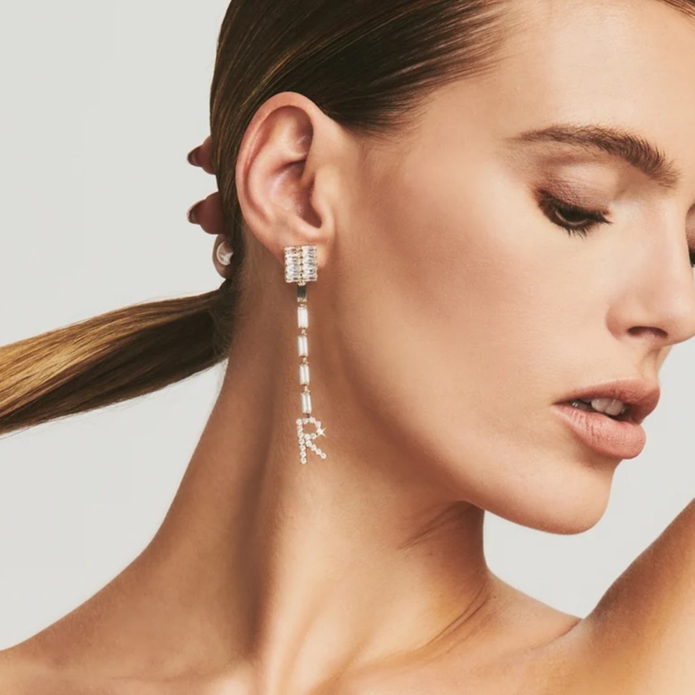 Letter Block Earring - G